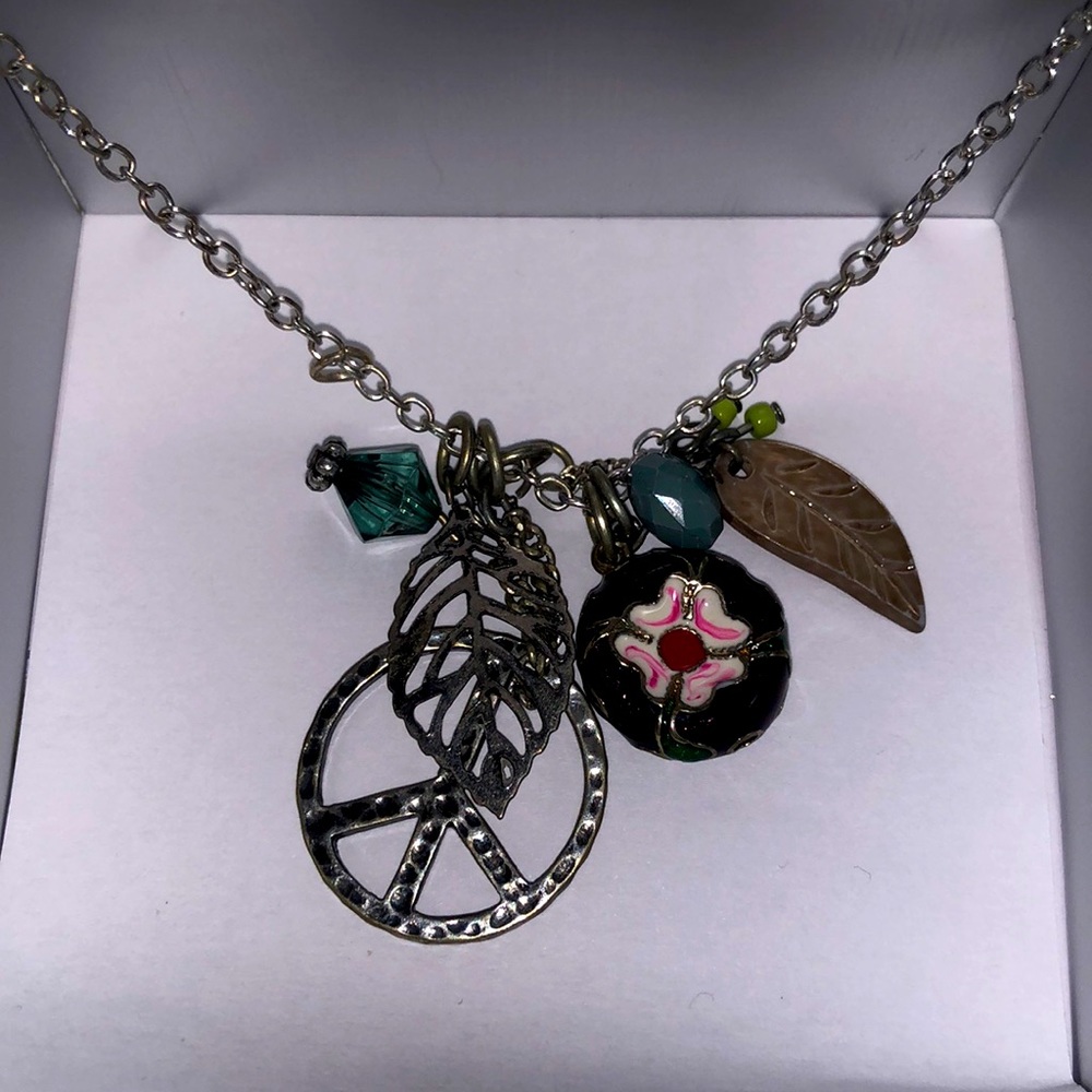 Silver Necklace with Charms